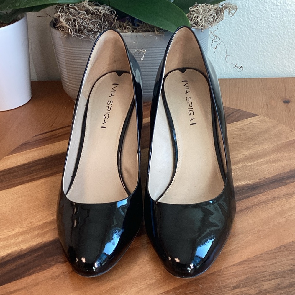Via Spiga Patent Leather Wedges 10